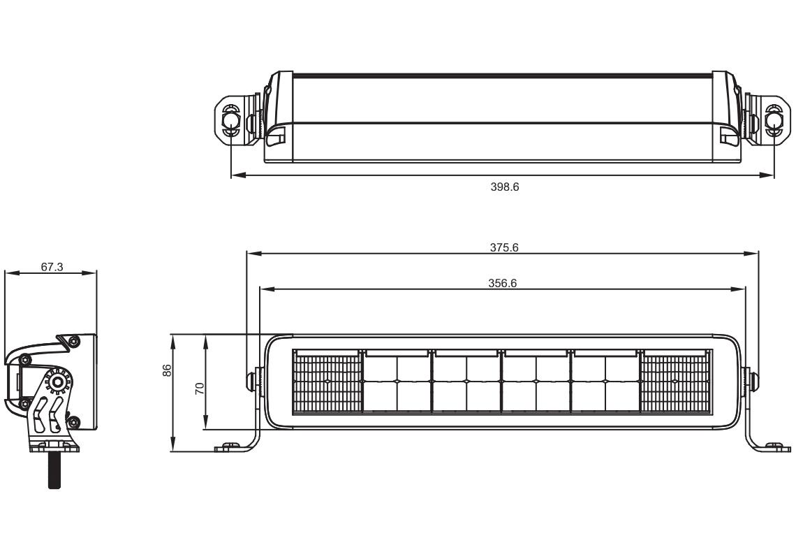 Ledbar dual warning light R65 13,5'